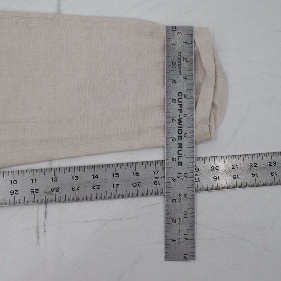 Alexander McQueen Pants Womens 42 Cropped Capri linen cuffed Mid Rise Cream - Picture 8 of 13